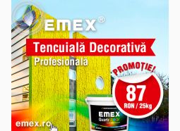 Acum Super Promotie la Tencuiala Decorativa "Emex Quartz Dekor" ! 25 Kg - 87 Ron